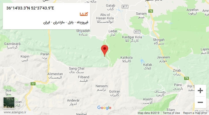 روستای گلشا بر روی نقشه