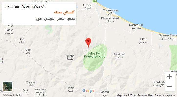 روستای گلستان محله بر روی نقشه