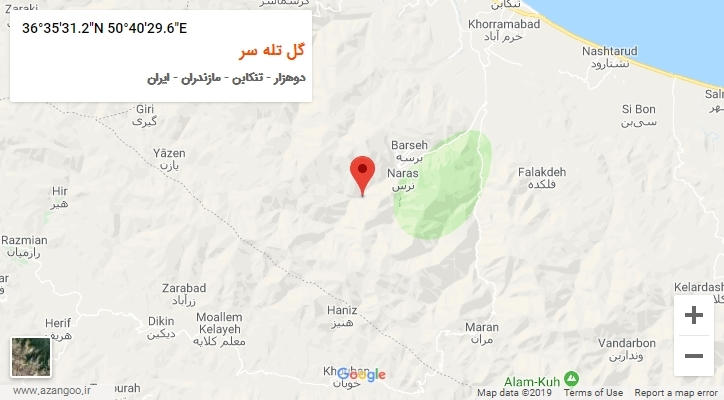 روستای گل تله سر بر روی نقشه