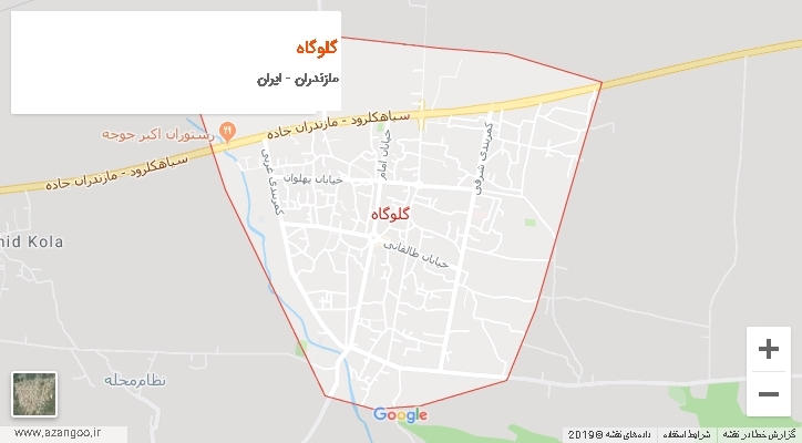 شهرستان گلوگاه بر روی نقشه