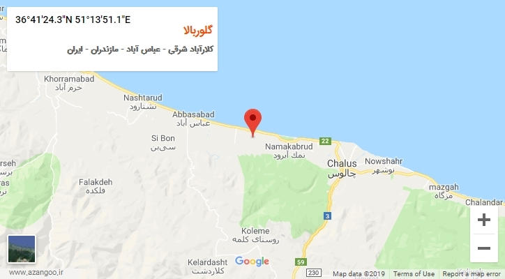 روستای گلوربالا بر روی نقشه