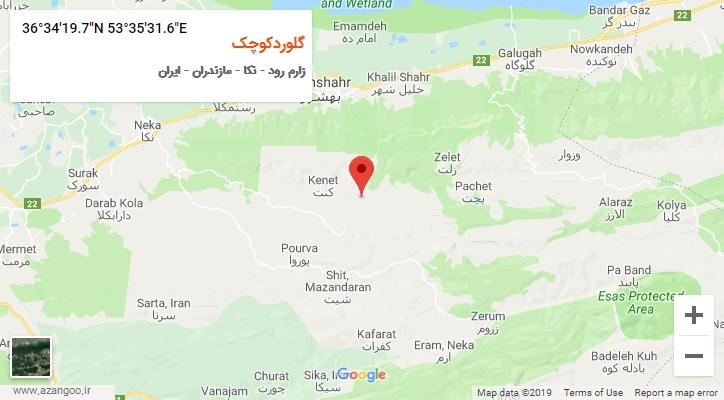روستای گلوردکوچک بر روی نقشه