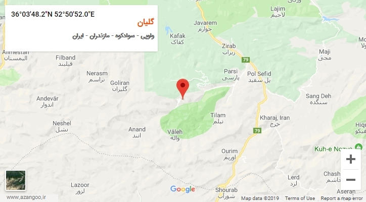 روستای گلیان بر روی نقشه