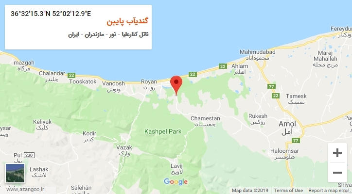 روستای گندیآب پایین بر روی نقشه