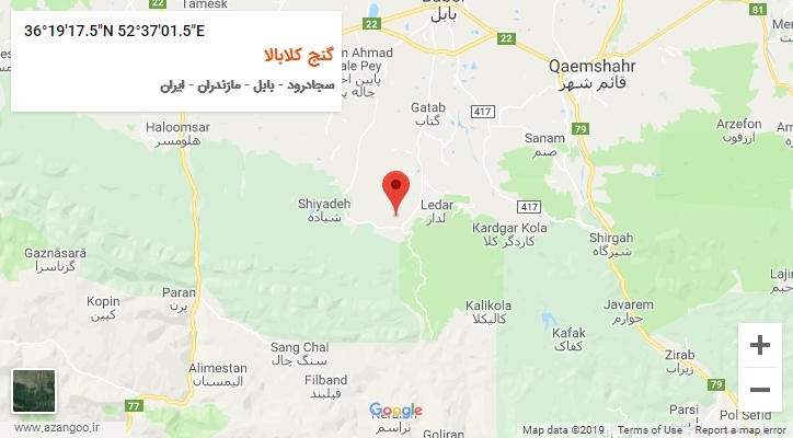 روستای گنج کلابالا بر روی نقشه