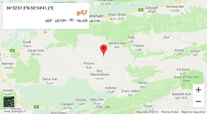 روستای گرگتج بر روی نقشه