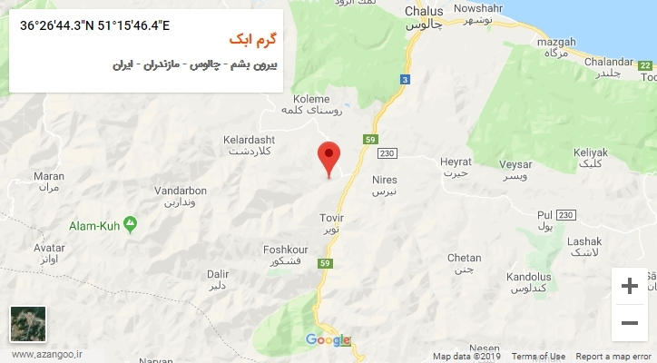 روستای گرم ابک بر روی نقشه