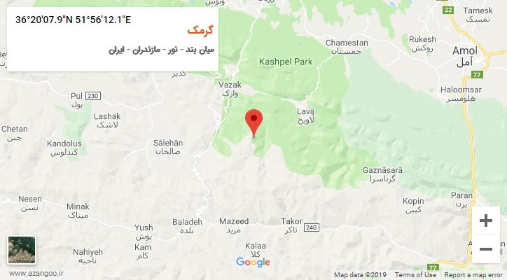 روستای گرمک بر روی نقشه