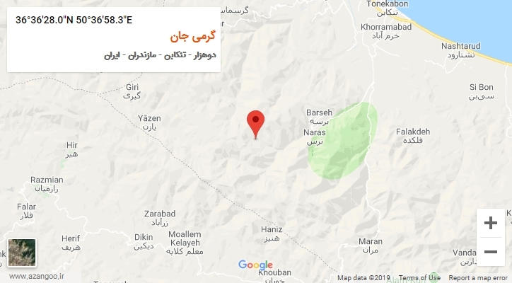 روستای گرمی جان بر روی نقشه