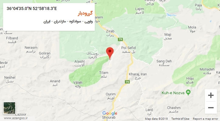 روستای گررودبار بر روی نقشه