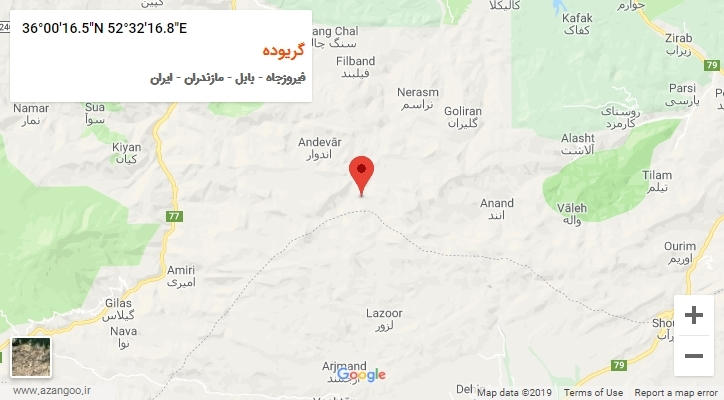 روستای گریوده بر روی نقشه