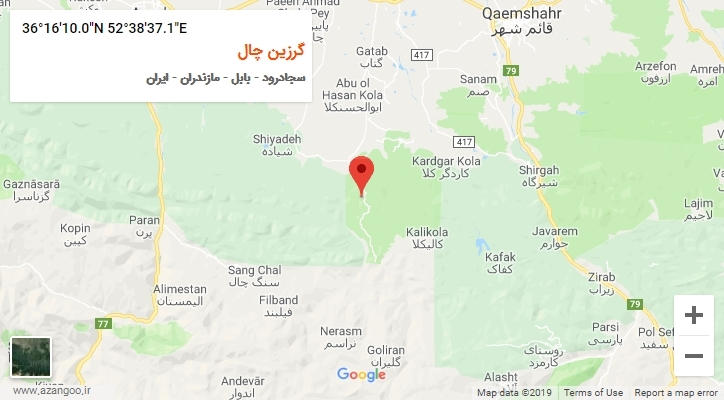 روستای گرزین چال بر روی نقشه