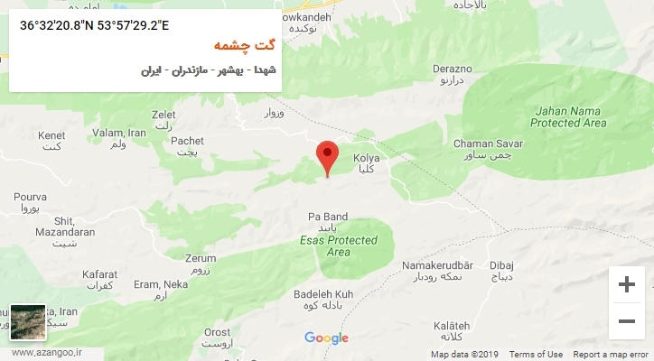 روستای گت چشمه بر روی نقشه