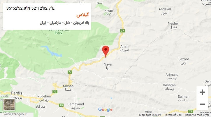 روستای گیلاس بر روی نقشه