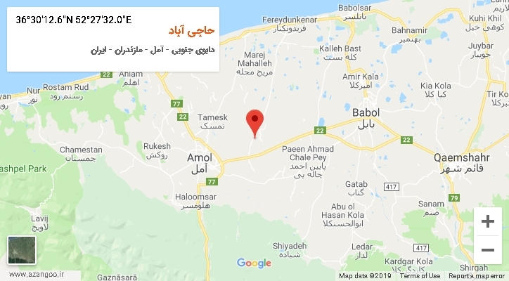 روستای حاجی آباد بر روی نقشه