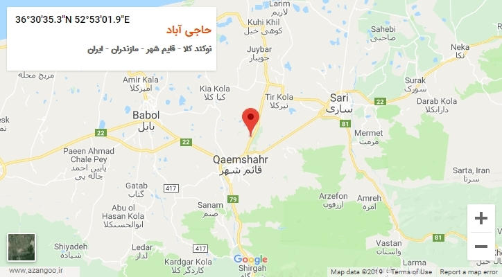 روستای حاجی آباد بر روی نقشه