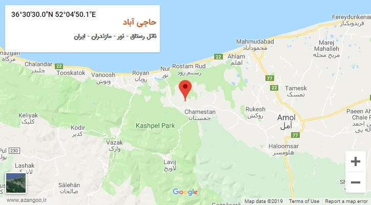 روستای حاجی آباد بر روی نقشه