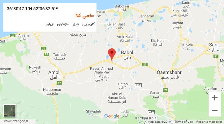 روستای حاجی کلا بر روی نقشه