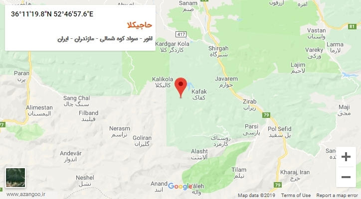 روستای حاجیکلا بر روی نقشه