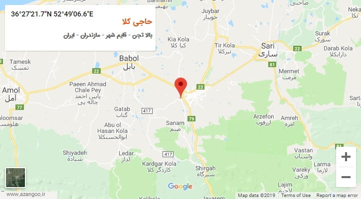 روستای حاجی کلا بر روی نقشه