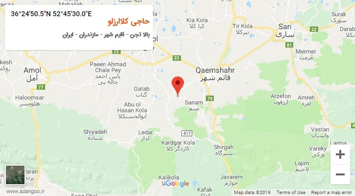 روستای حاجی کلاارزلو بر روی نقشه