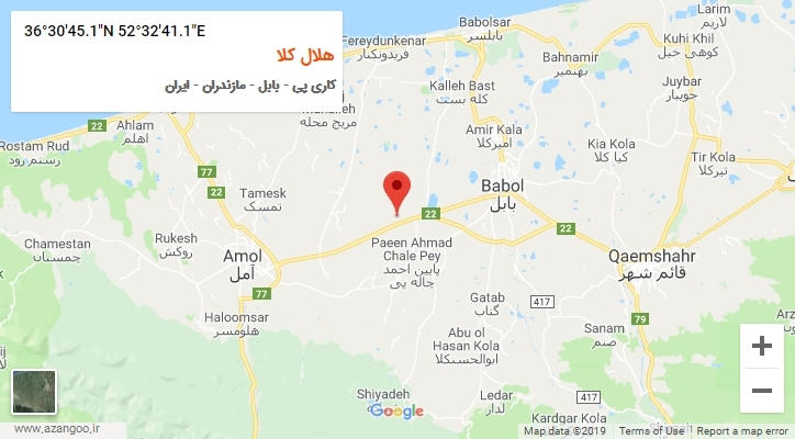 روستای هلال کلا بر روی نقشه