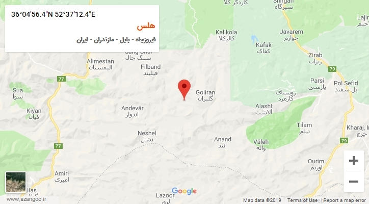 روستای هلس بر روی نقشه