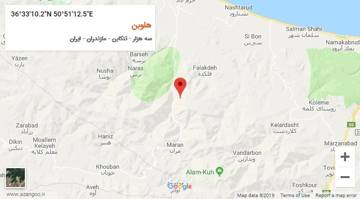 روستای هلوبن بر روی نقشه