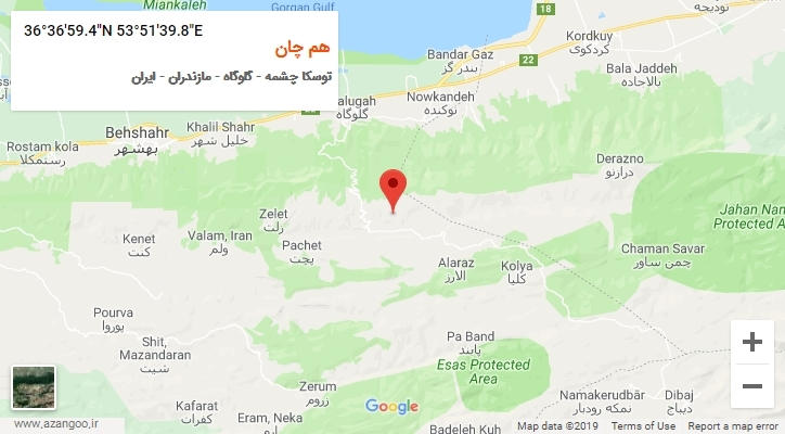 روستای هم چان بر روی نقشه