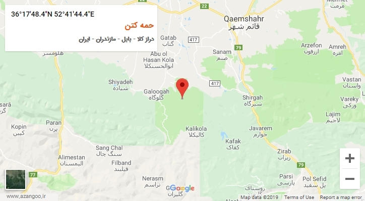 روستای حمه کتن بر روی نقشه