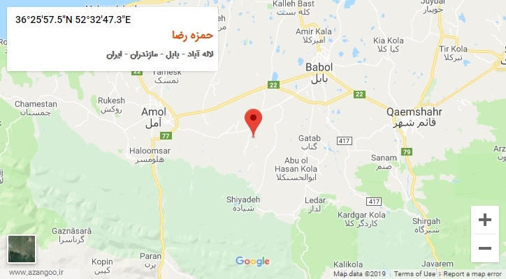 روستای حمزه رضا بر روی نقشه
