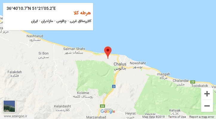 روستای هرطه کلا بر روی نقشه