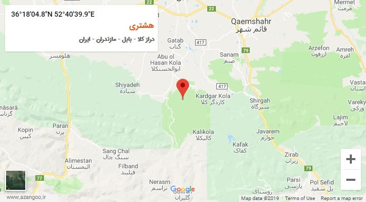 روستای هشتری بر روی نقشه