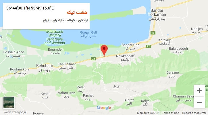 روستای هشت تیکه بر روی نقشه