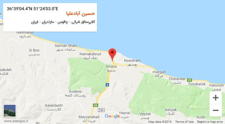 روستای حسین آبادعلیا بر روی نقشه