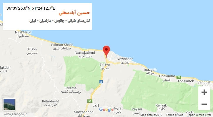 روستای حسین آبادسفلی بر روی نقشه