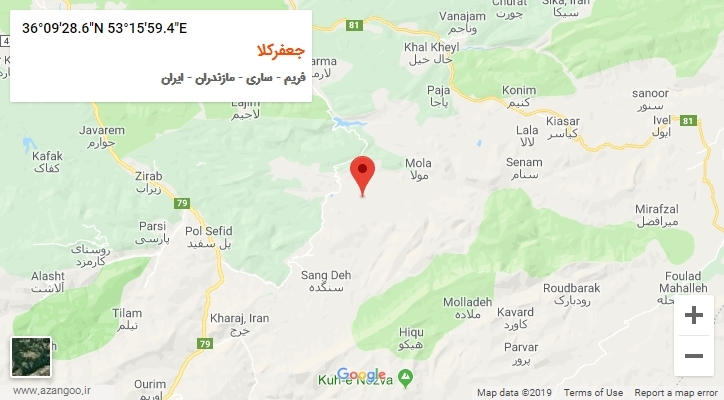 روستای جعفرکلا بر روی نقشه