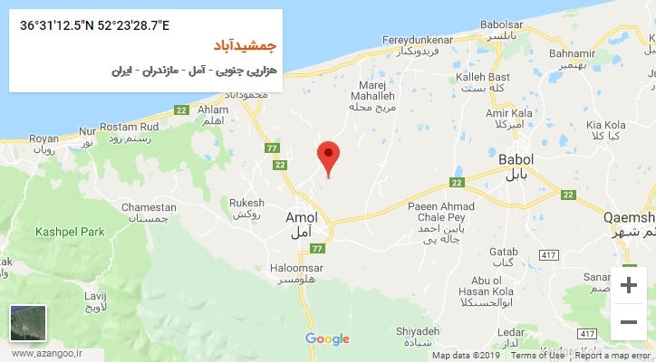 روستای جمشیدآباد بر روی نقشه
