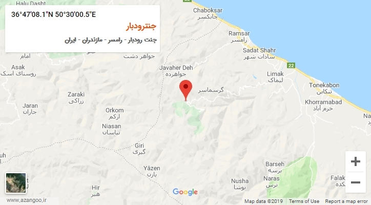 روستای جنترودبار بر روی نقشه