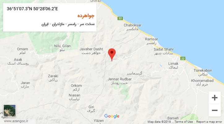 روستای جواهرده بر روی نقشه