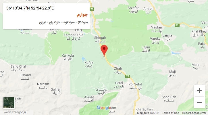 روستای جوارم بر روی نقشه
