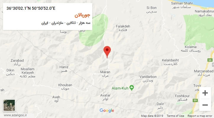 روستای جوربالان بر روی نقشه