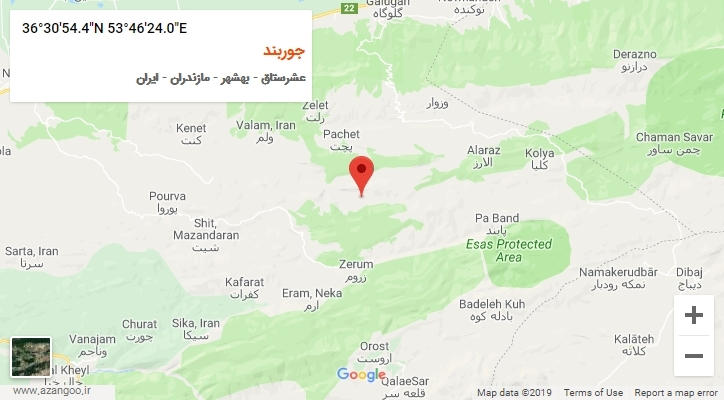 روستای جوربند بر روی نقشه
