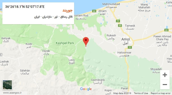 روستای جوربند بر روی نقشه