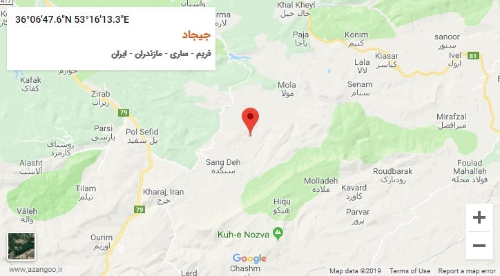 روستای جیجاد بر روی نقشه