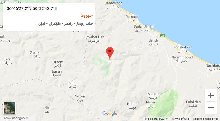 روستای جیرود بر روی نقشه