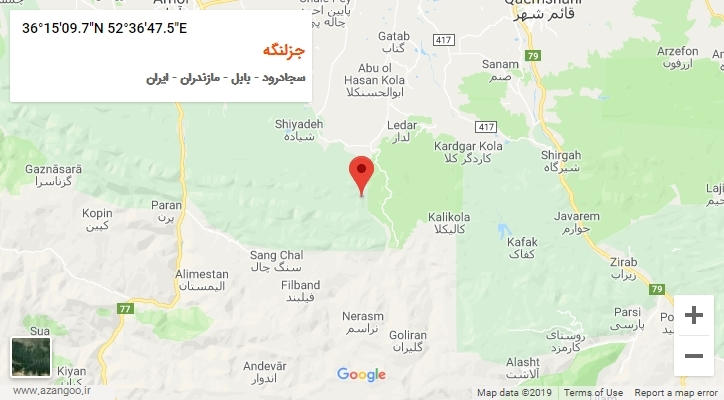 روستای جزلنگه بر روی نقشه