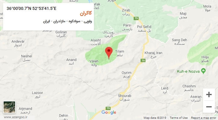روستای کاکران بر روی نقشه