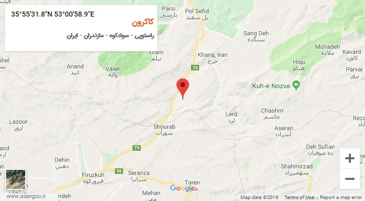روستای کاکرون بر روی نقشه