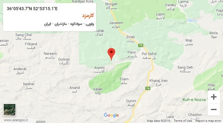 روستای کارمزد بر روی نقشه
